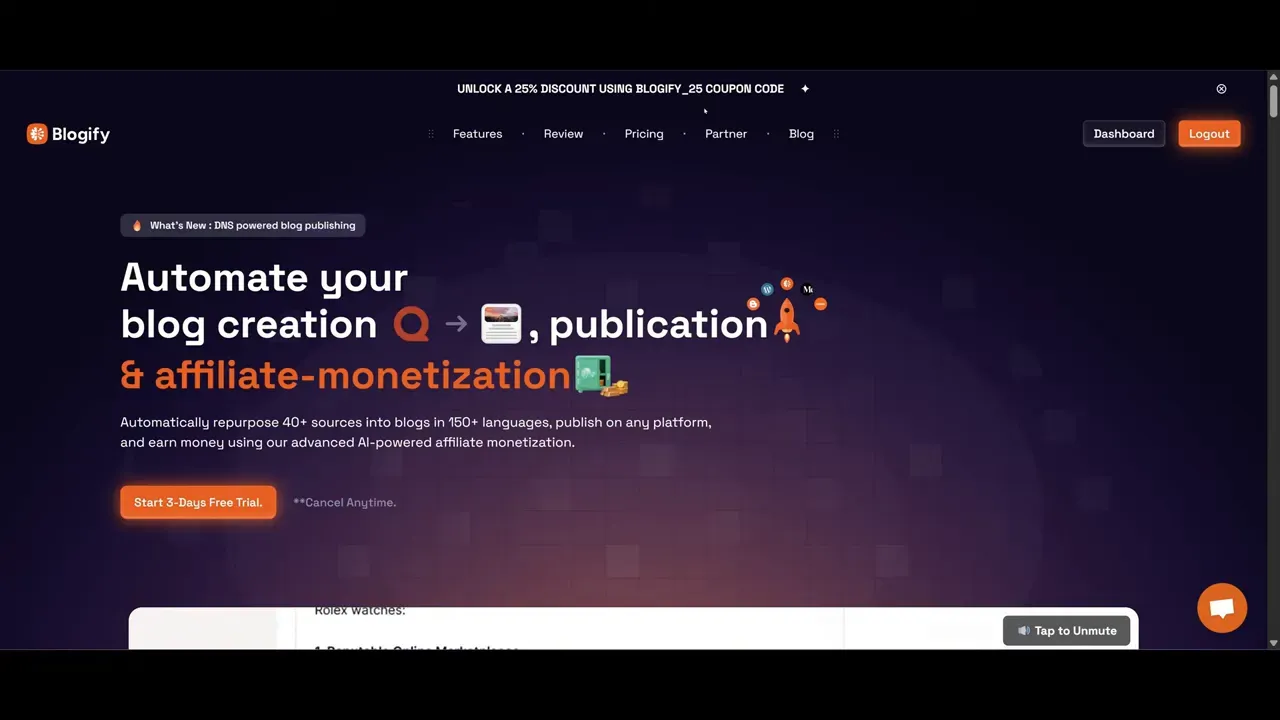 Discount coupon code area and footer links