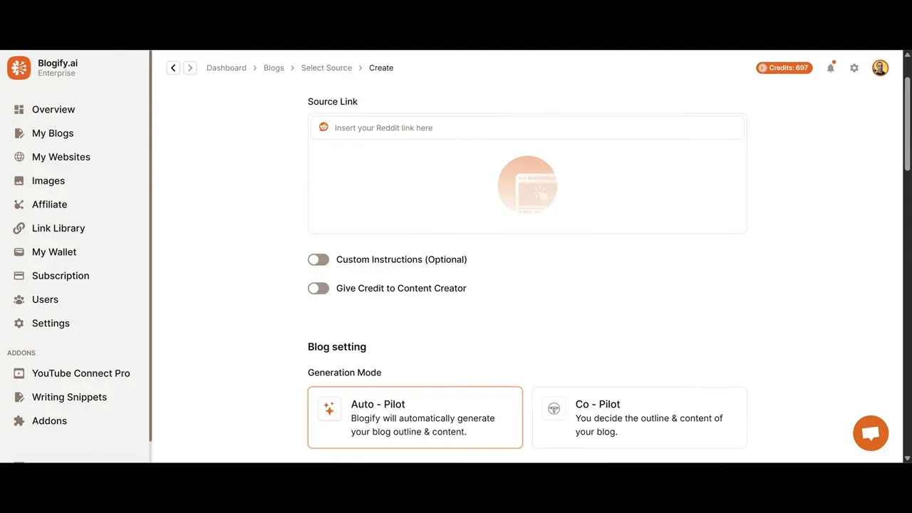 Reddit thread being turned into a blog post in Blogify