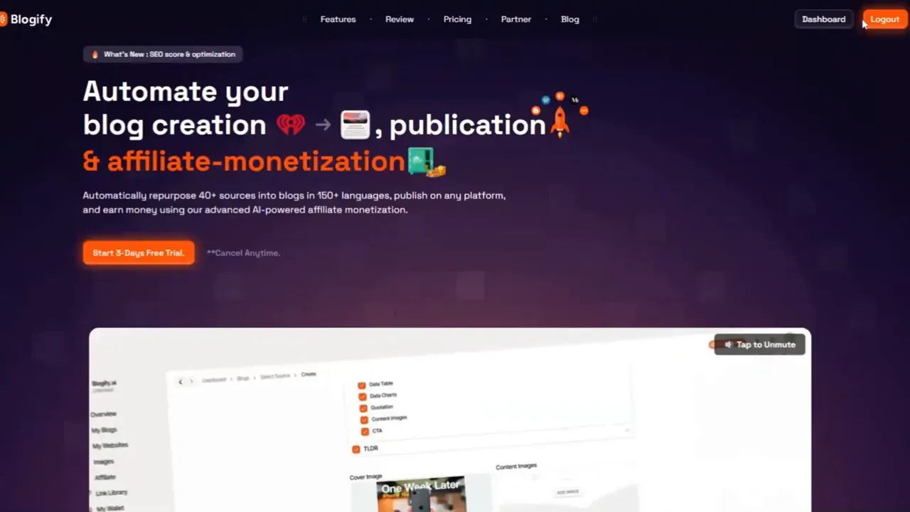 Introducing Blogify 5.0 text on screen