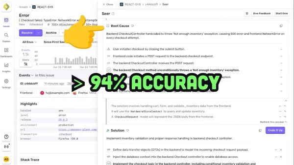 Sentry’s AI debugging agent Sear fixing bugs automatically