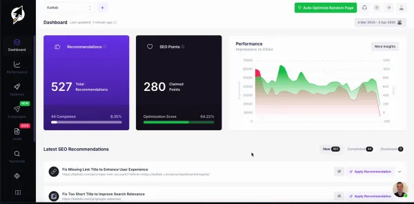 ClickRank AI SEO automation tool interface overview